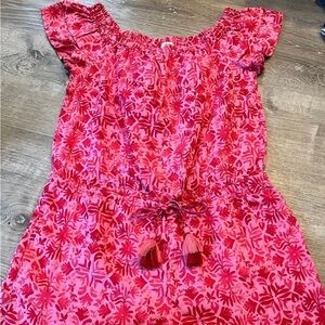 Pink and red flowered romper by vineyard vines - size xs